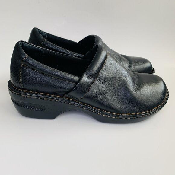 BOC Born Concepts Women's Leather Slip On Nursing Clogs Mule Shoes Size 11 Black - Picture 4 of 16